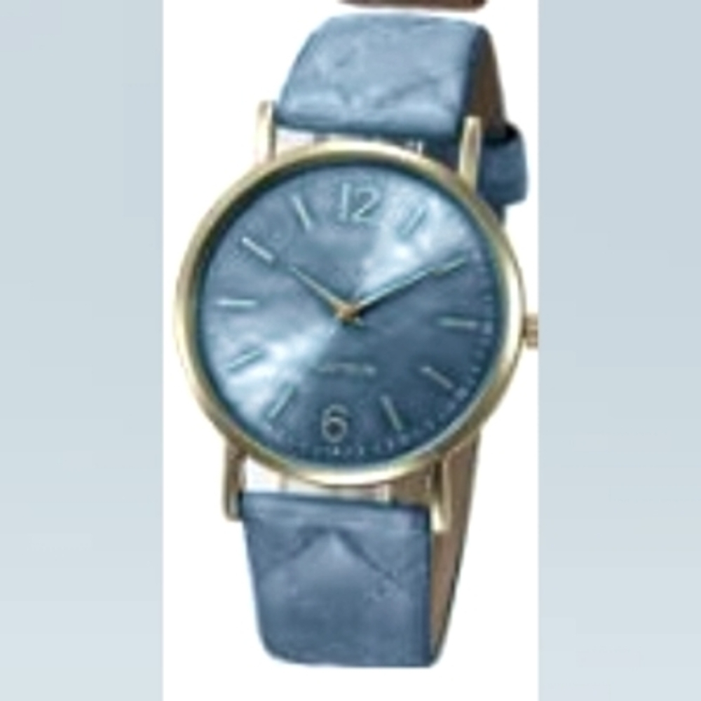 Premium analogue quartz movement alloy/vegan leather watch
